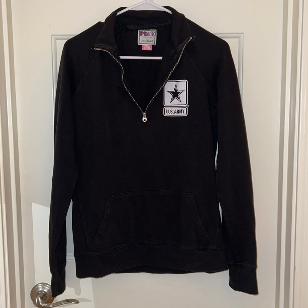 PINK Victoria’s Secret with Jones & Mitchell U.S Army Black Sweater Size S *RARE